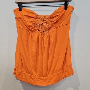 VENUS Orange Strapless Top w